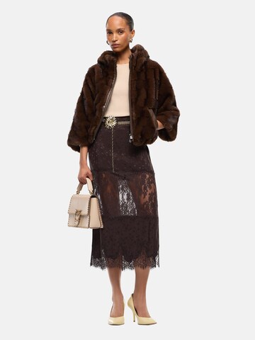 PINKO Winter jacket 'PINKO CADETIA  CAPPA ASPEN ASPETTO VISONE SCANA PELLICCIA' in Brown