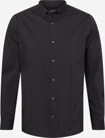 BURTON MENSWEAR LONDON Slim fit Business Shirt in Black: front