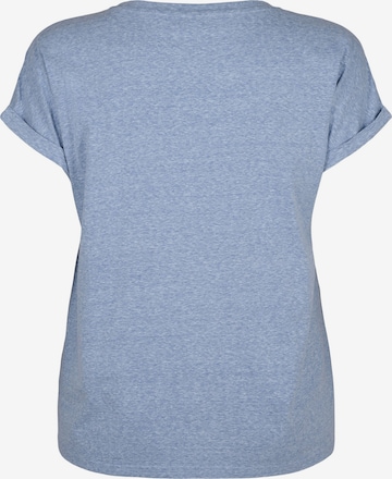 Zizzi T-shirt 'VAVA' i blå