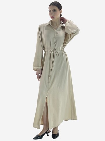 Elara Kleid in Beige: Vorderseite