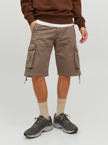 JACK & JONES Loose fit Cargo Pants 'Zeus' in Brown: front