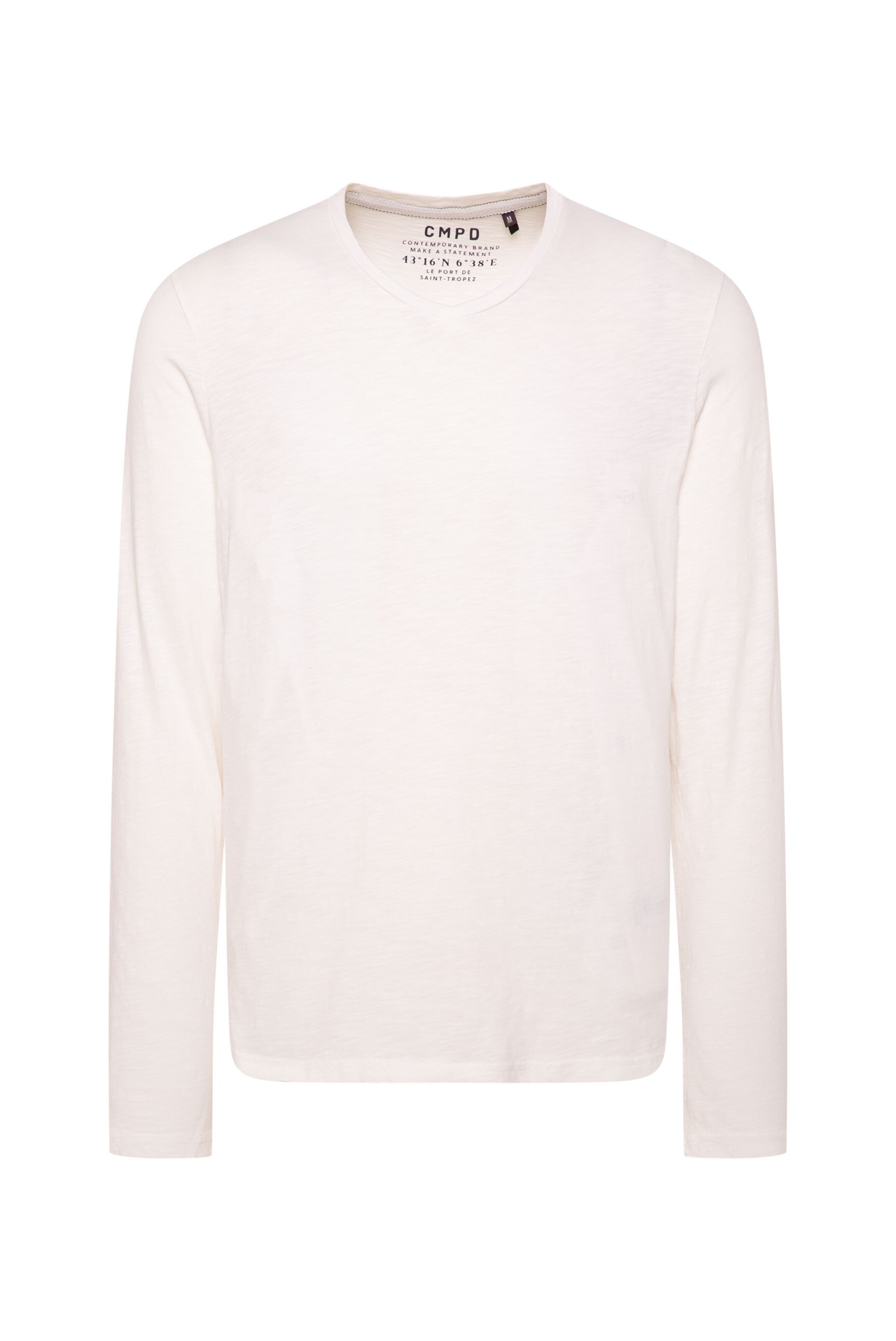 CMPD Longsleeve mit V-Neck in Weiß: Vorderseite