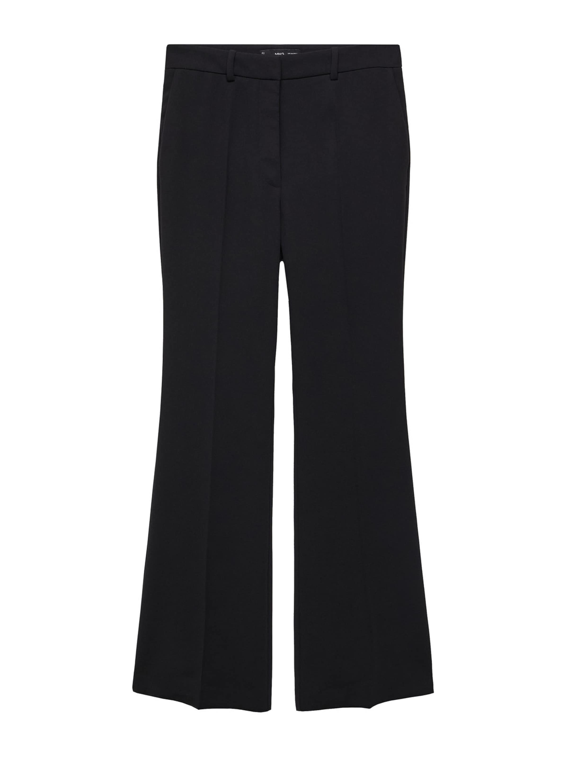 MANGO Flared Hose 'Tortuga' in Schwarz: Vorderseite