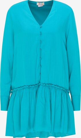 Robe-chemise IZIA en bleu : devant