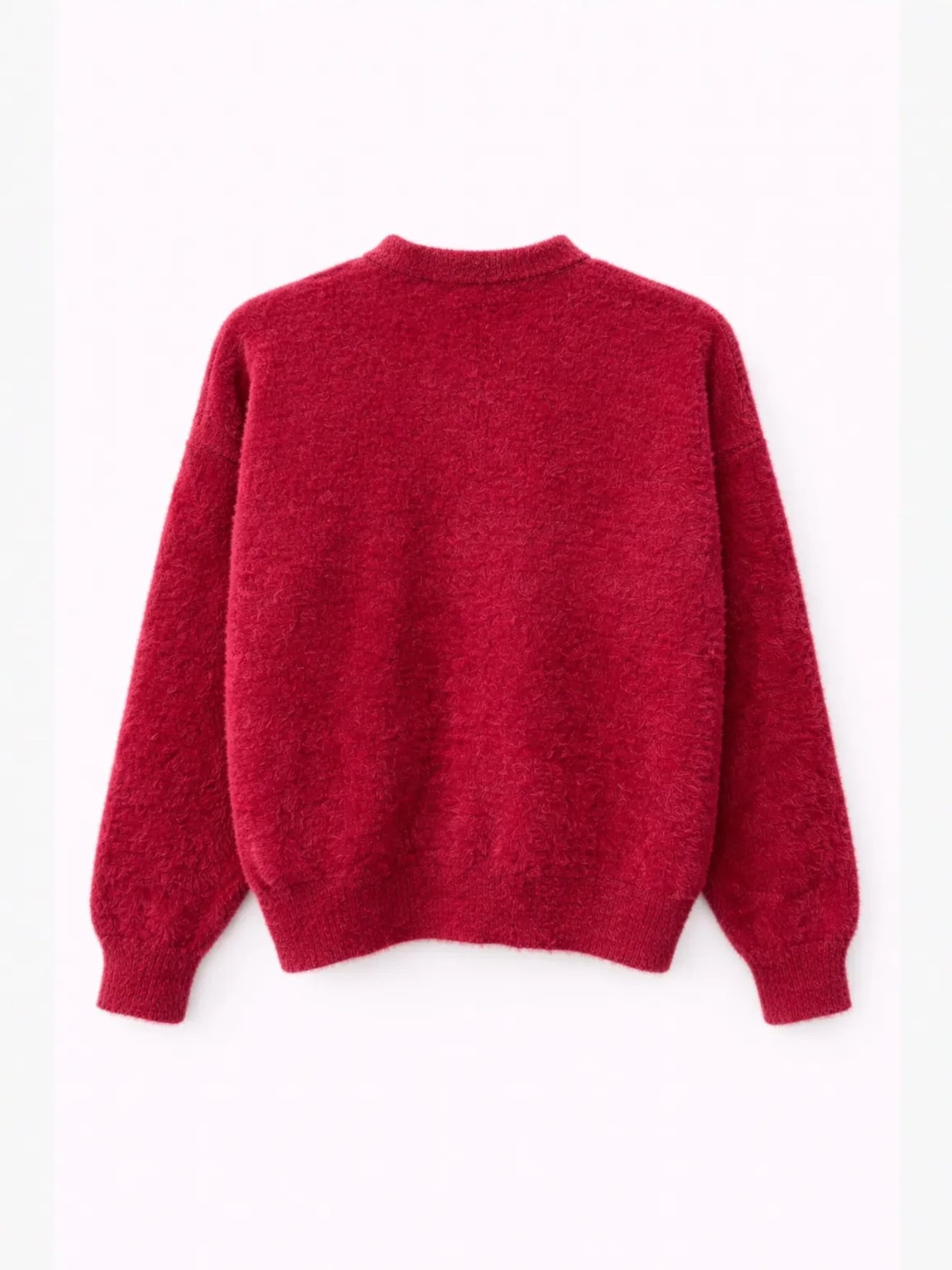MixRay Knit Cardigan in Red