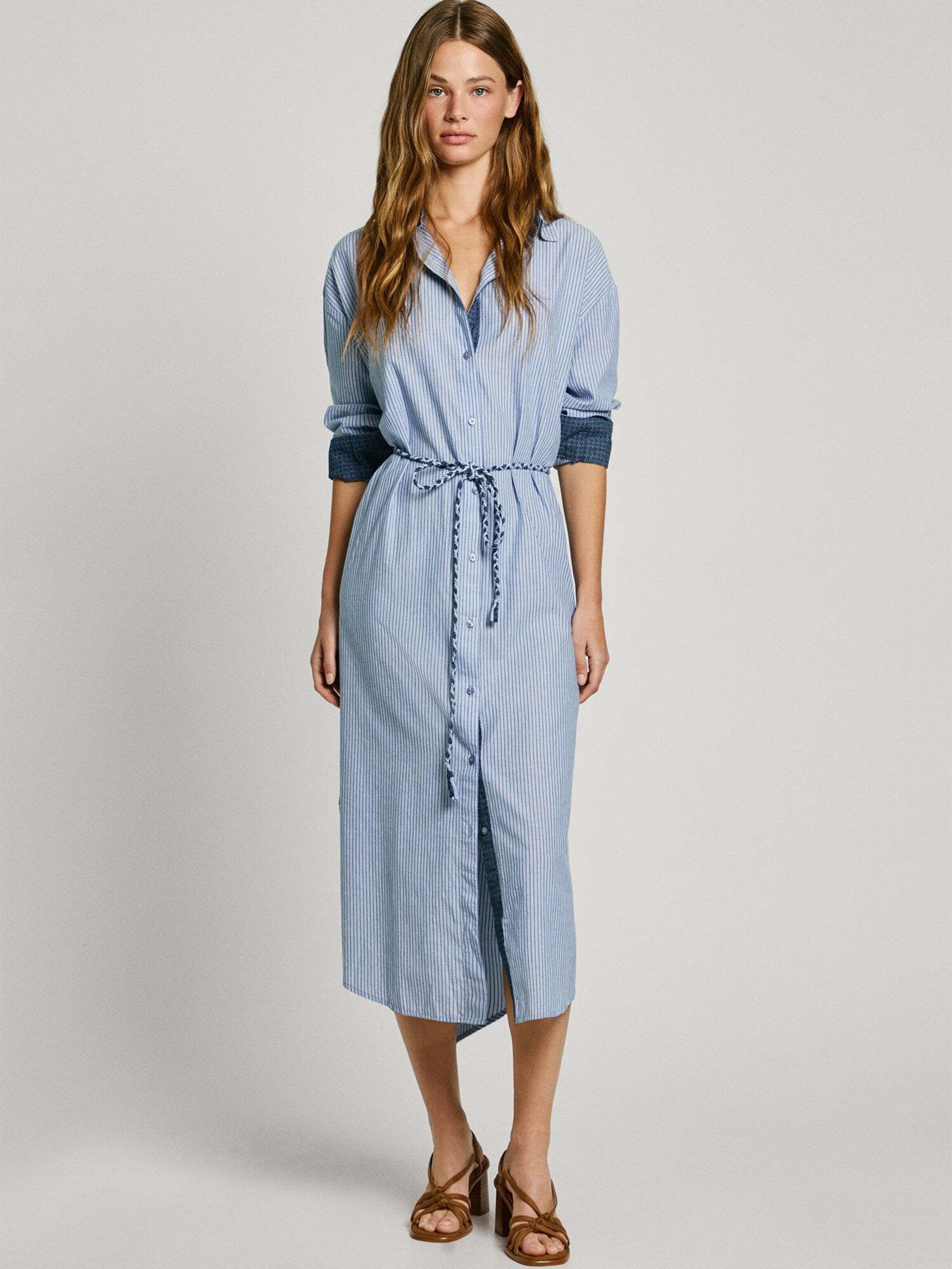 Pepe Jeans Damenkleid „Edith“ – Mit Gekreuzten Trägern, Seitentaschen, Abnehmbarem Bund & Seitenschlitz