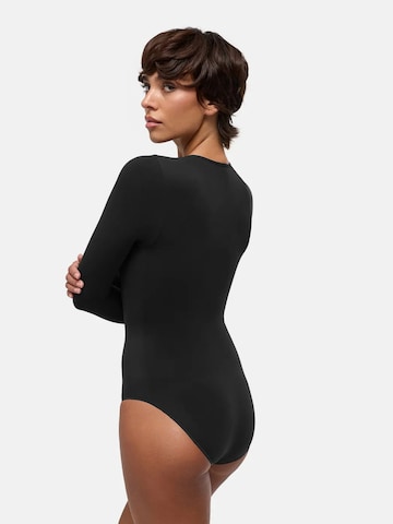 cfab - Body moldeador 'Clean Longsleeve Crewneck Sculpting Bodysuit with Slip' en negro