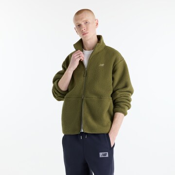 Veste en polaire 'High Pile Jacket' new balance en vert : devant