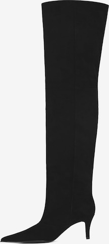 Potamy Overknees in Schwarz: Vorderseite