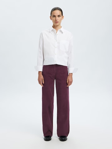 SELECTED Wide leg Pants 'SLFRUNA' in Purple