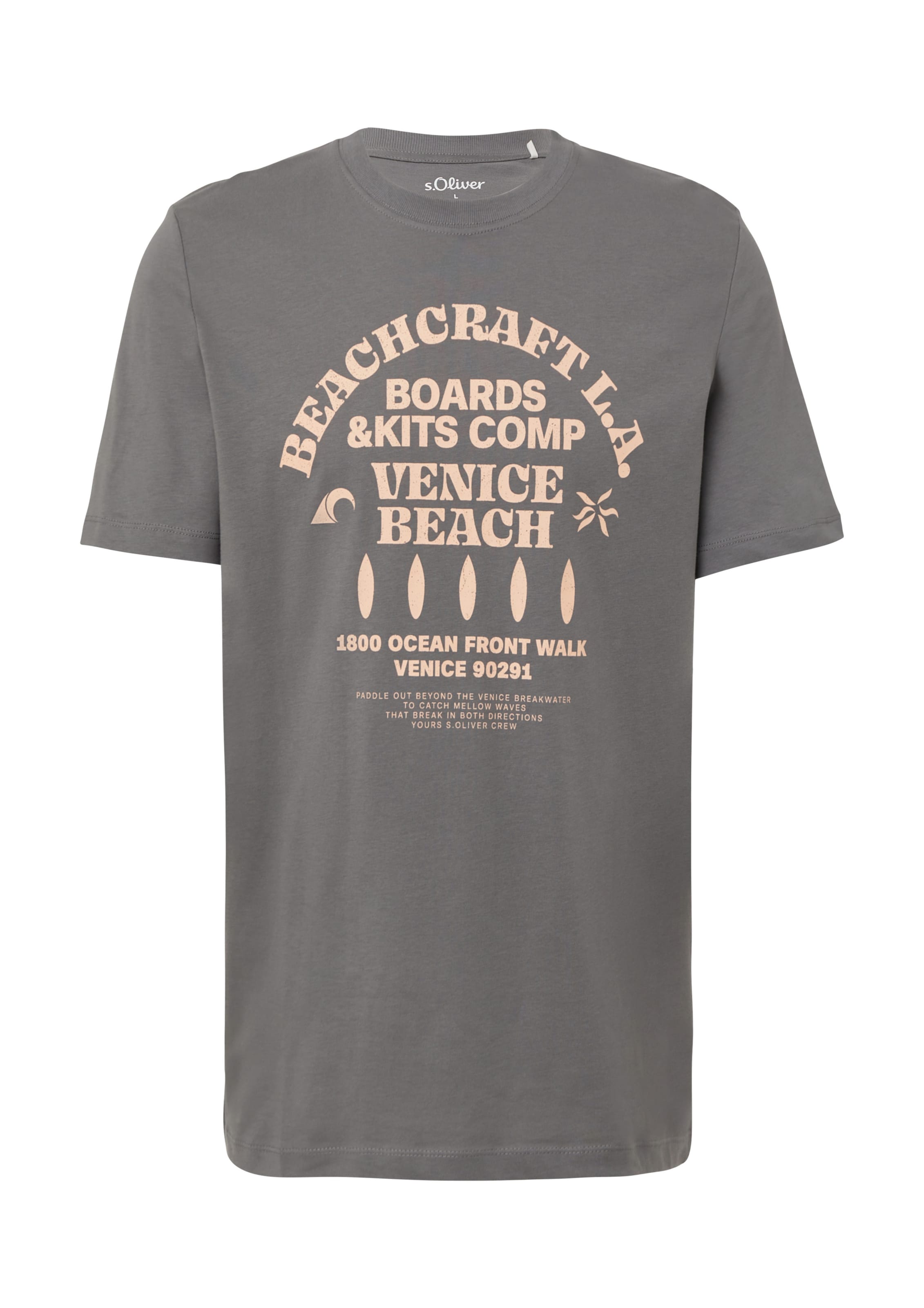 s.Oliver Μπλουζάκι σε γκρι: μπροστά