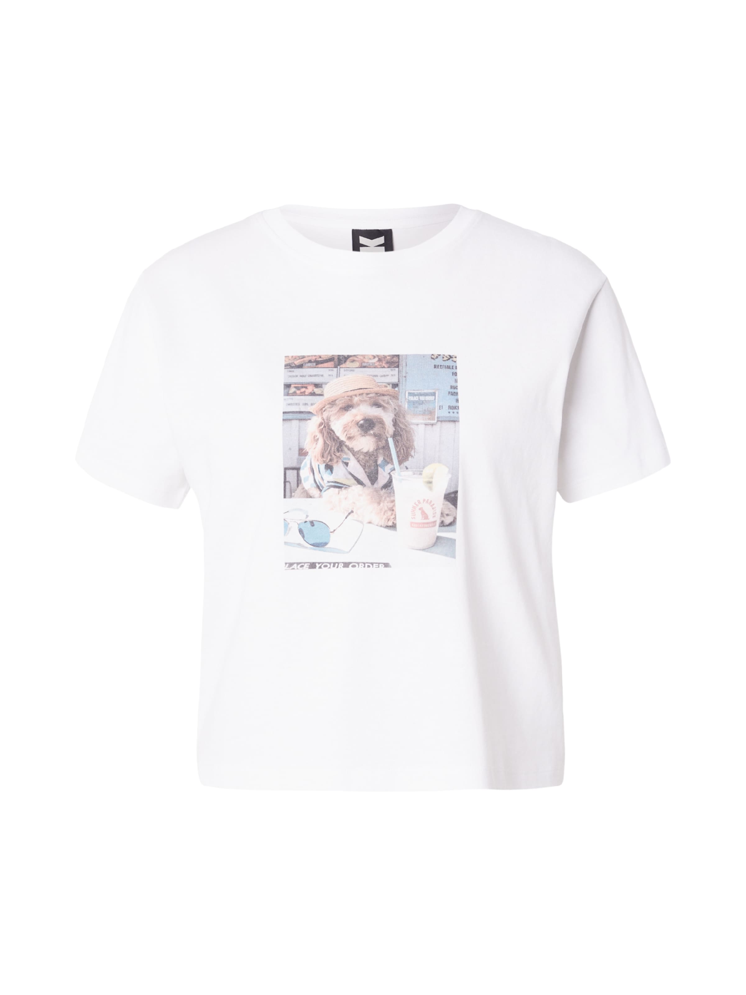 Kaotiko Shirt 'PAWS & RELAX' in White: front