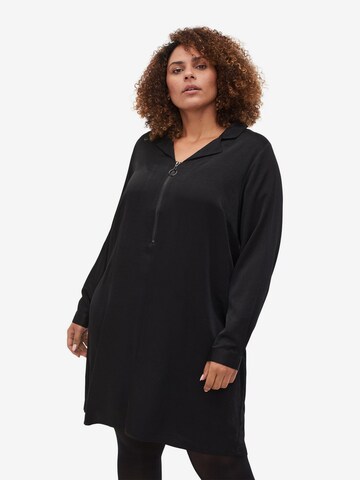 Zizzi Blusenkleid 'XLASI' in Schwarz: predná strana