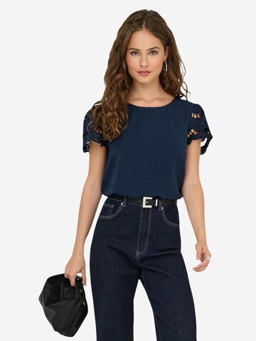Maglietta 'Jdyhannah S/S Lace Wvn 15312609' di Jaqueline de Yong in blu: frontale