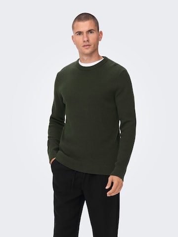 Pullover 'Phil' di Only & Sons in verde: frontale