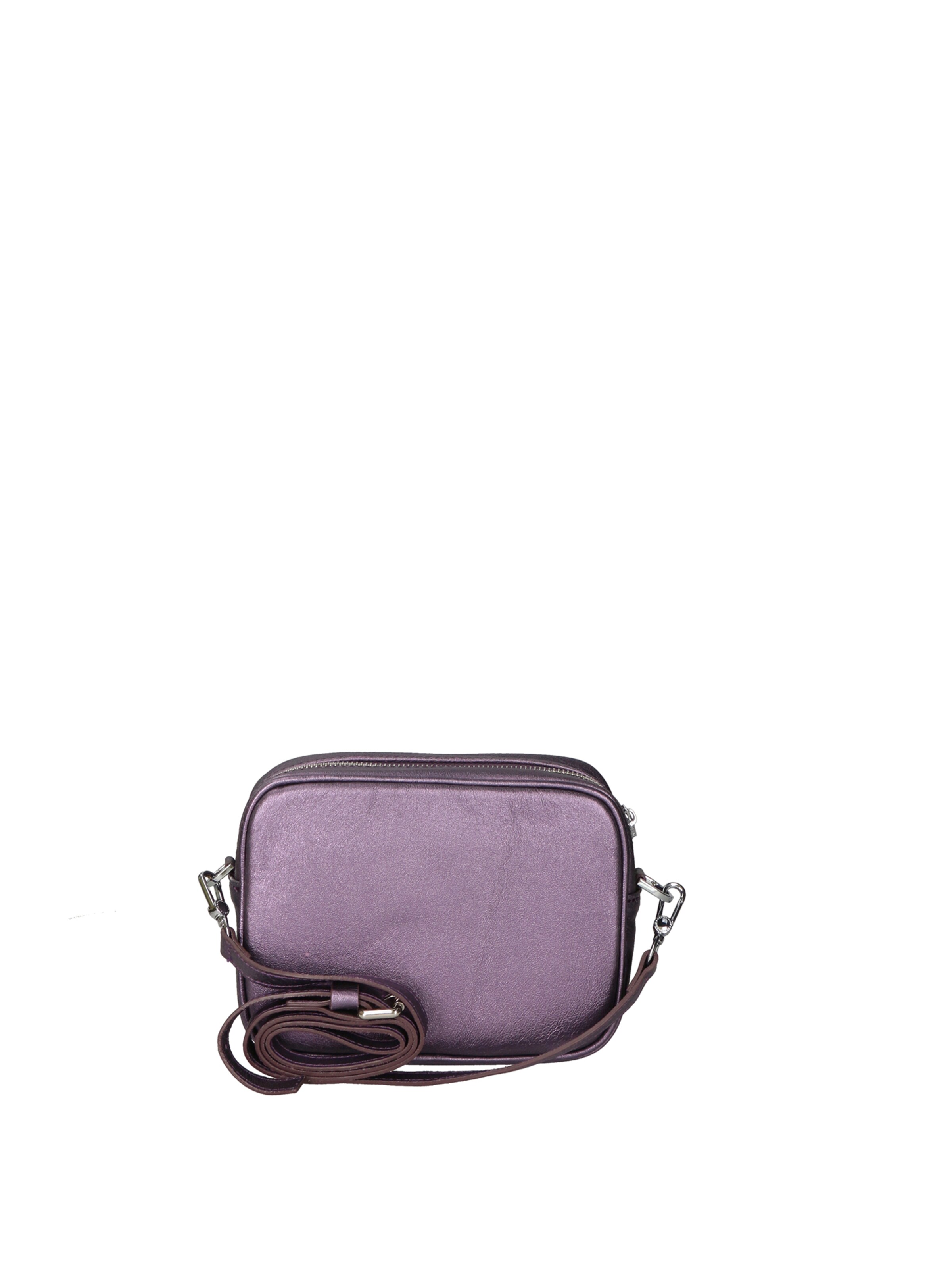 Borsa a tracolla 'Borsa a Tracolla Donna Pelle Laminata con Zip' di Virginia Rhinè in lilla