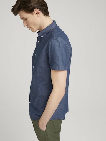 TOM TAILOR DENIM Comfort fit Button Up Shirt in Blue