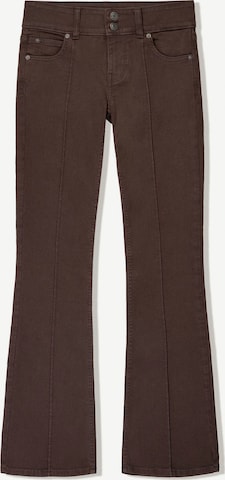 BershkaBootcut/trapezice Traperice - smeđa boja: prednji dio