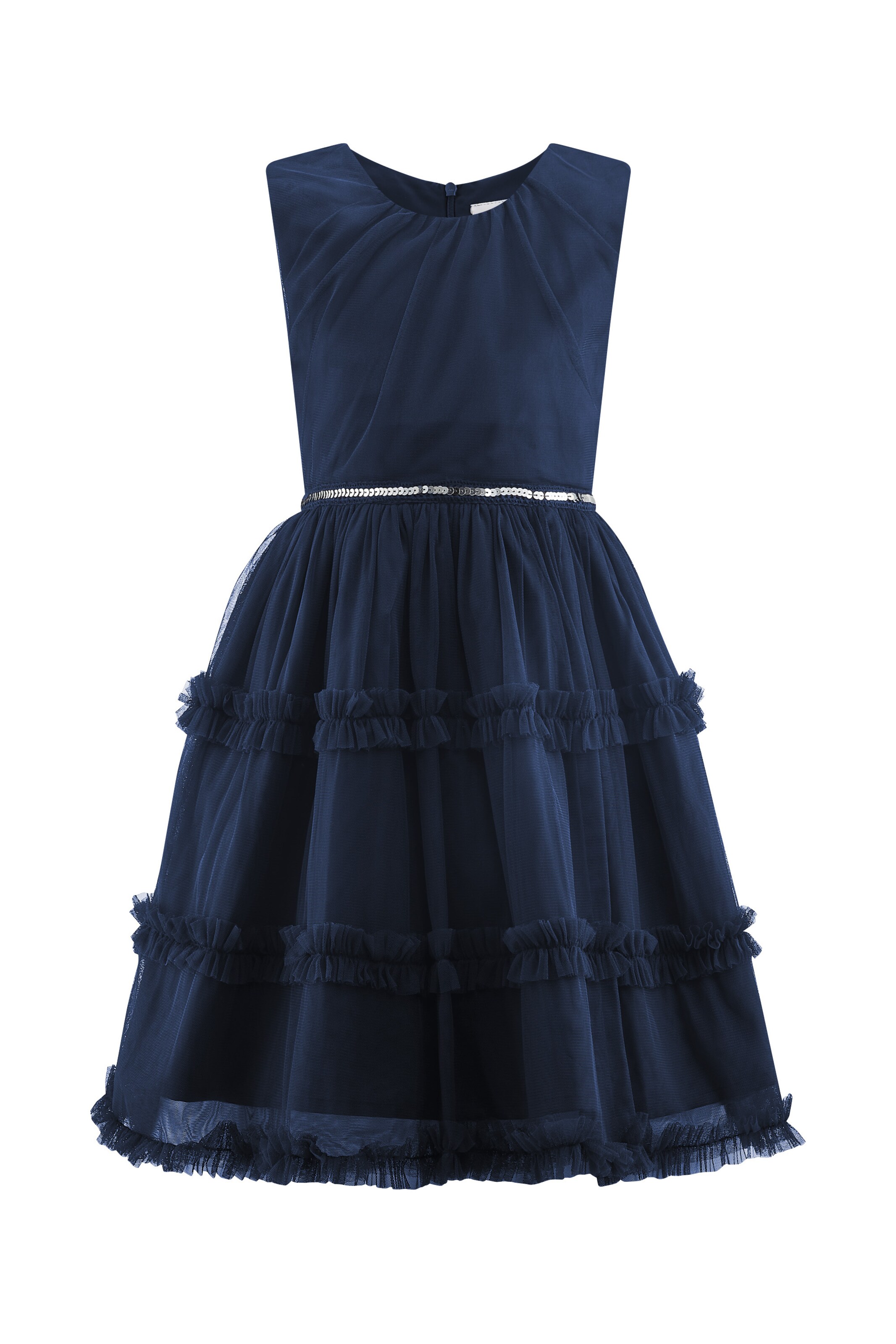 happy girls - Vestido em azul: frente