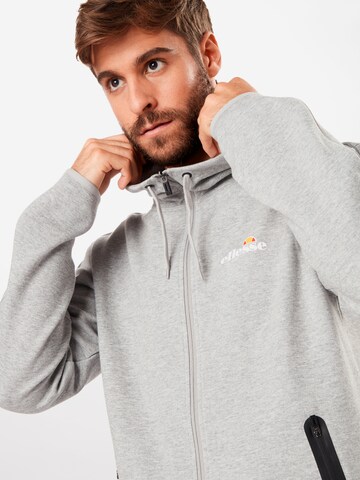 ELLESSE Athletic Zip-Up Hoodie 'Ornari' in Grey