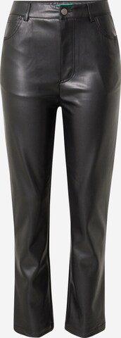 UNITED COLORS OF BENETTON Regular Trousers in Black: front