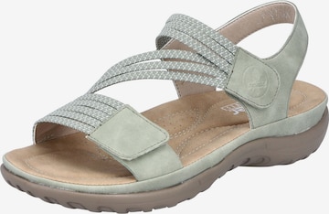 Sandalo con cinturino di Rieker in verde: frontale