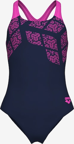 ARENA Athletic Swimwear in Blue: front