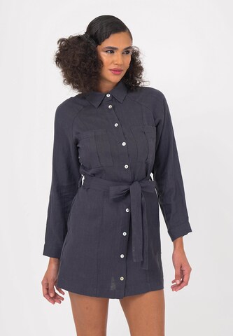 FRESHLIONS Hemdkleid 'Belinda' in Blau: Vorderseite