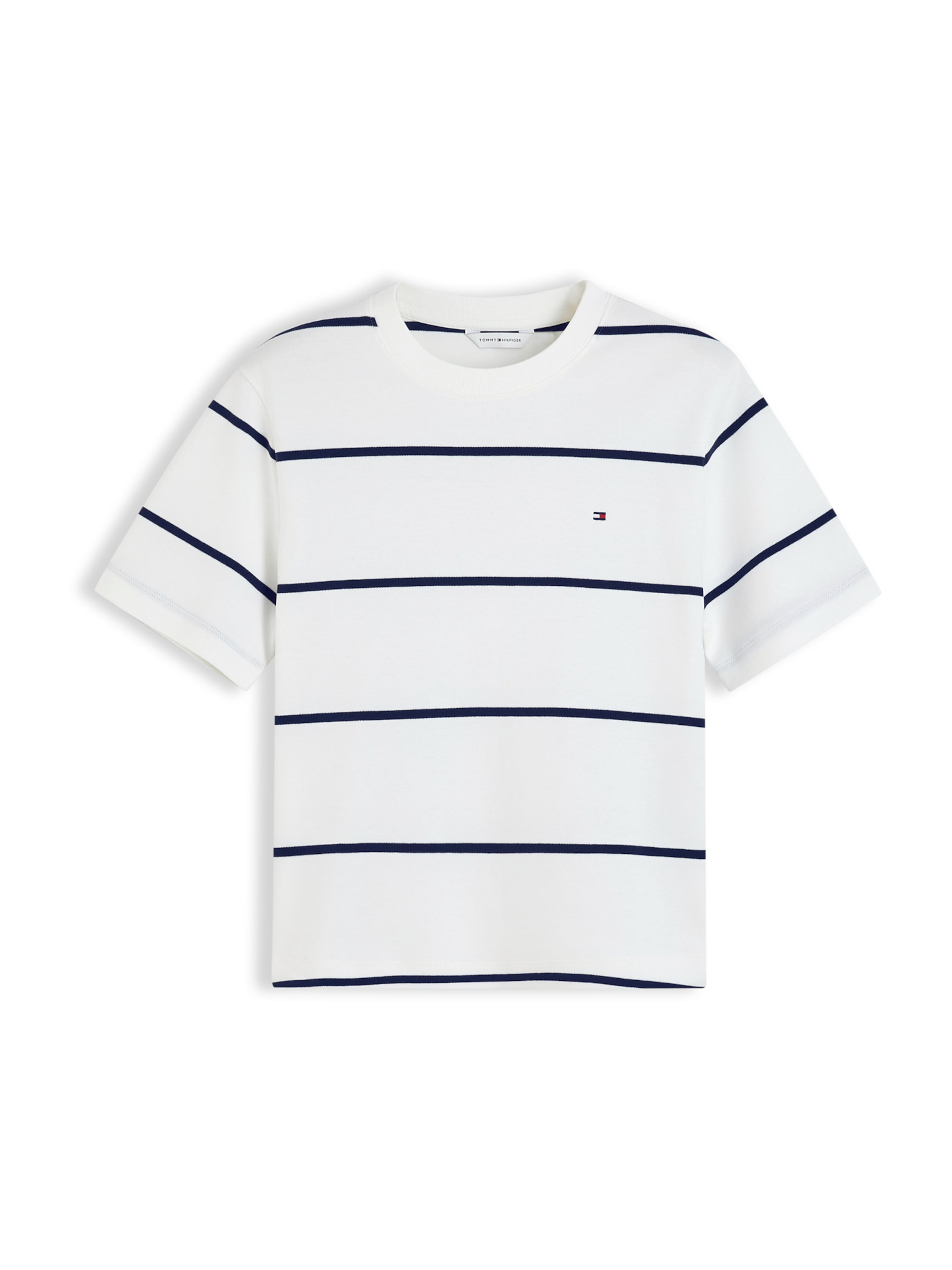 TOMMY HILFIGER T-shirt 'BOXY INTERLOCK' i vit: framsida