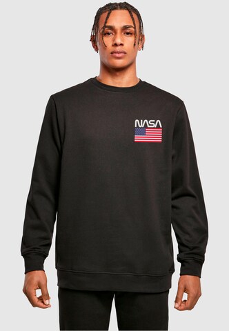 Merchcode Sweatshirt 'NASA - Stars and Stripes' in Black: front