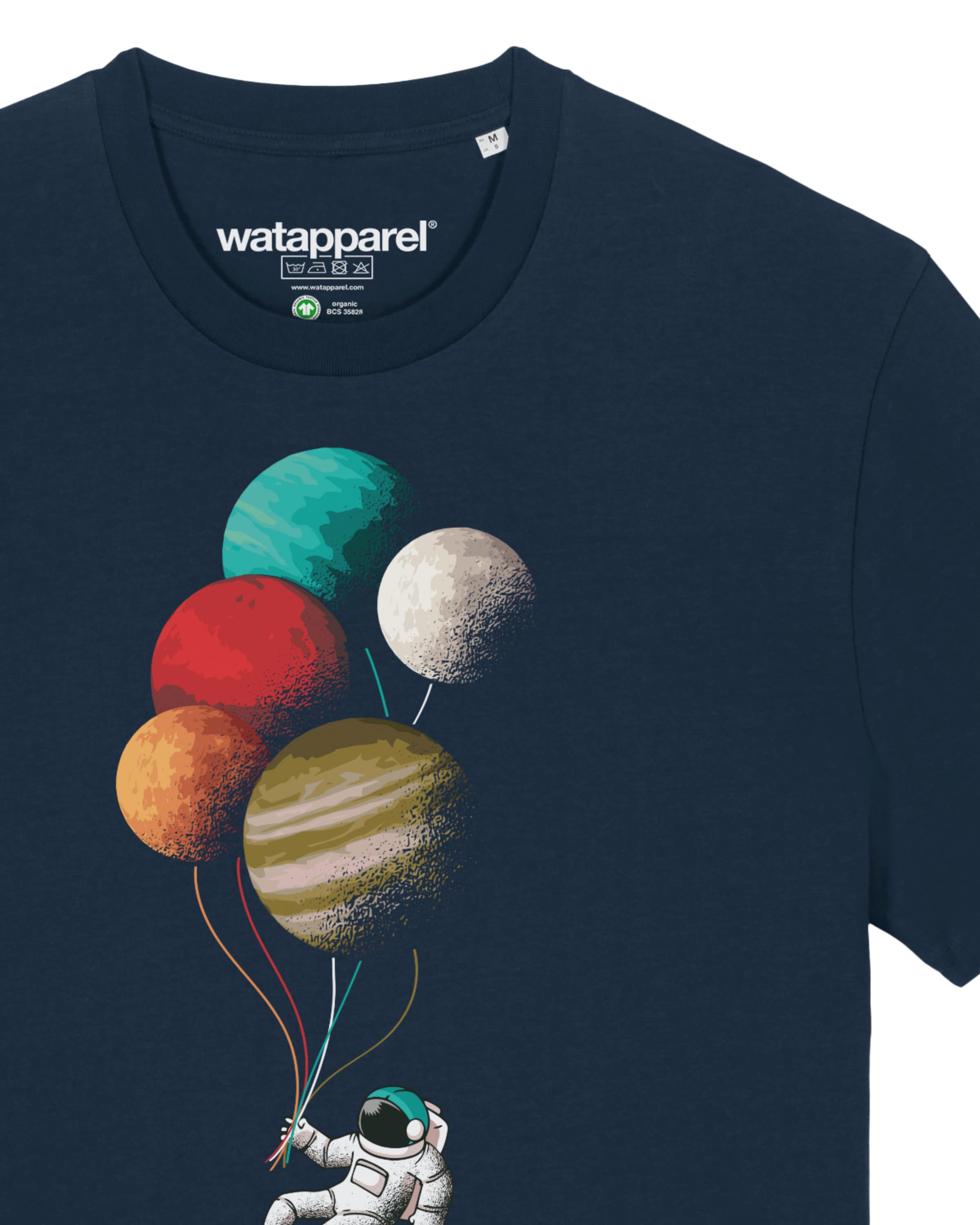 Maglietta 'Balloon Spaceman' di Watapparel in blu