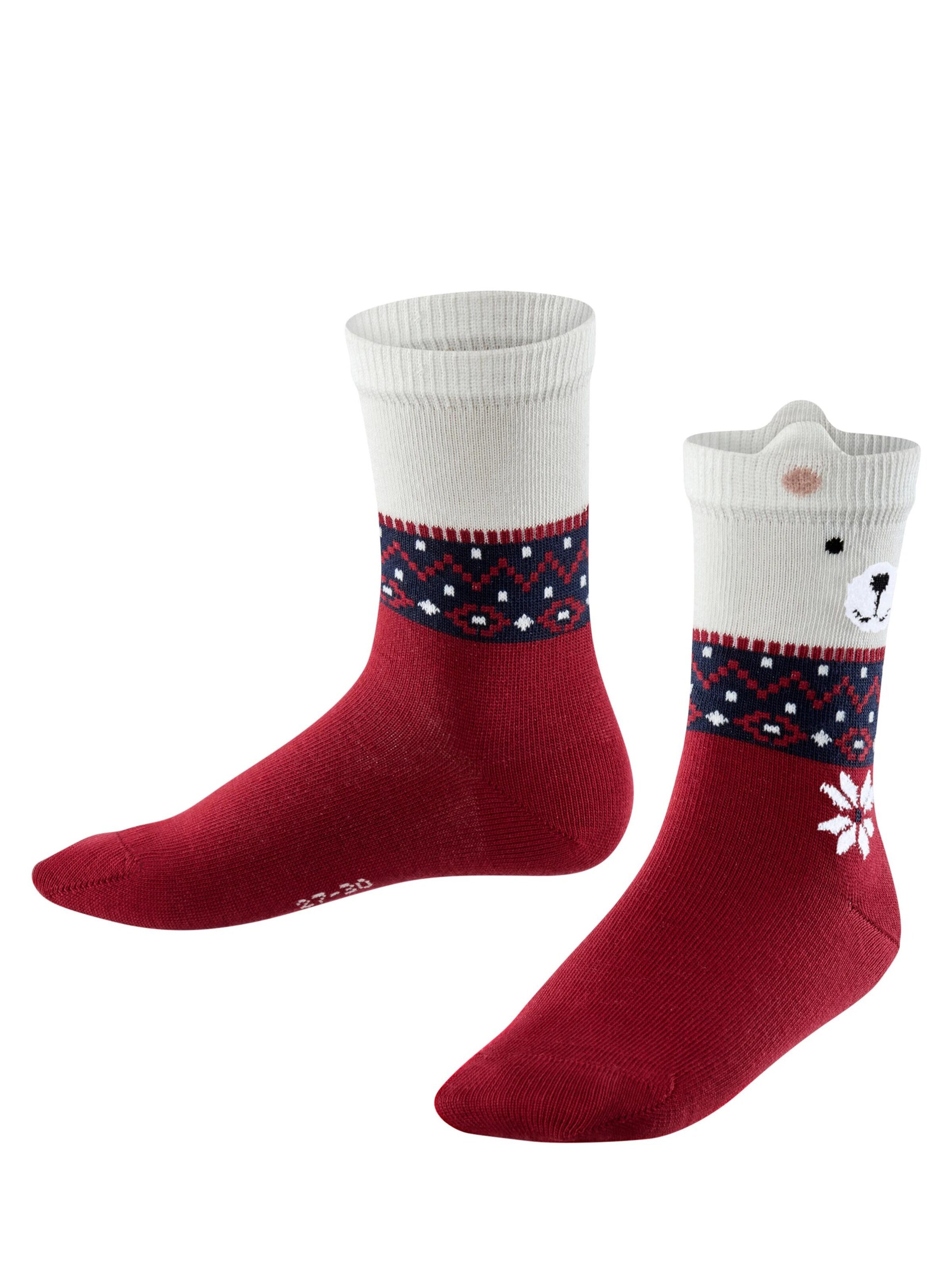 FALKE Socks 'Ice Bear' in Red: front