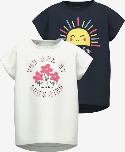 NAME IT Camiseta 'VIGEA' en azul noche / amarillo / rosa / blanco, Vista del producto