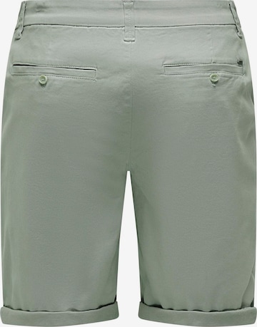 Only & Sons Regularen Chino hlače 'Peter' | zelena barva