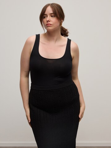 CITA MAASS Shirt bodysuit in Black: front