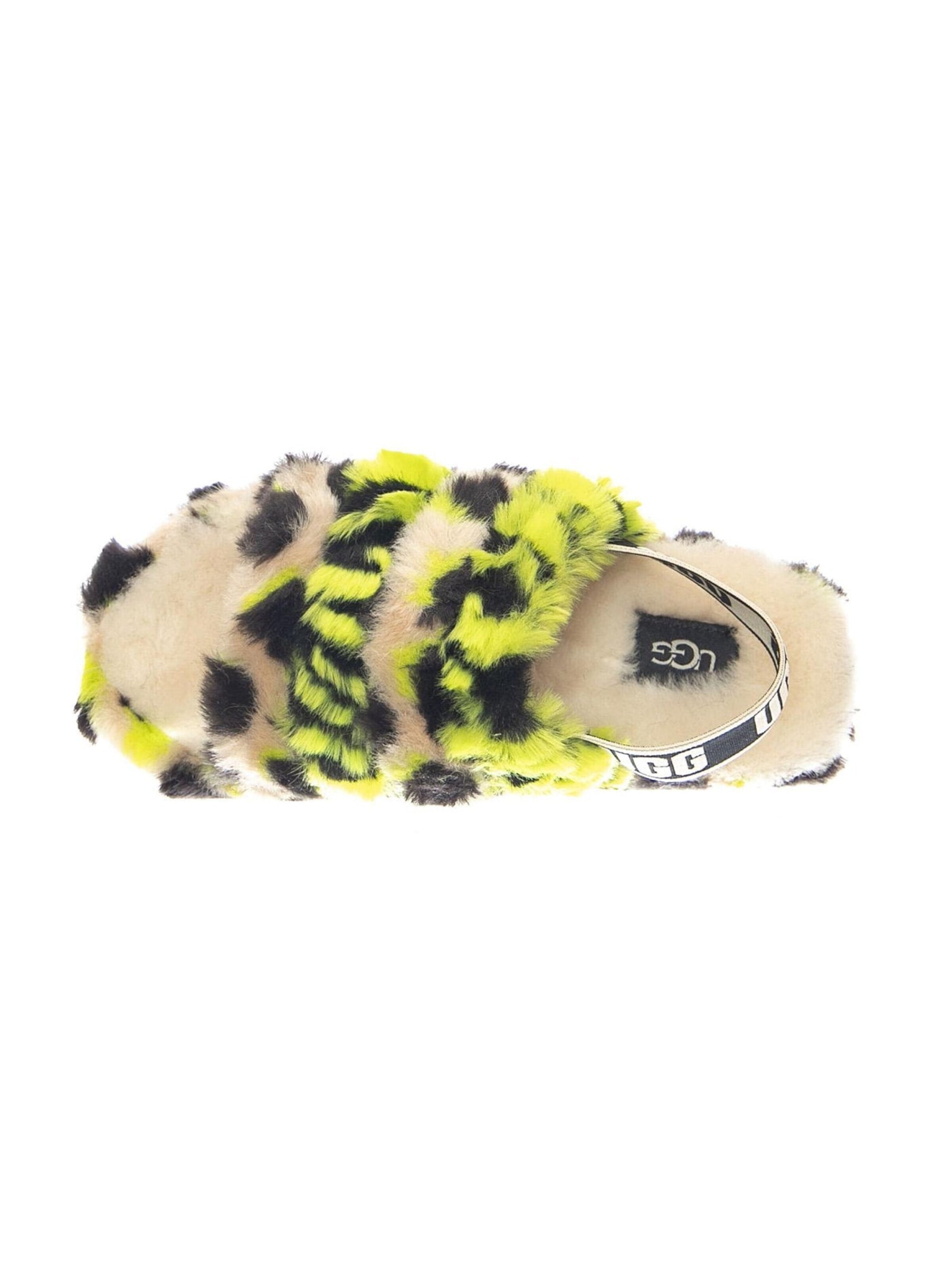 Sandales 'Fluff Yeah Animalia Key Lime K' UGG en mélange de couleurs