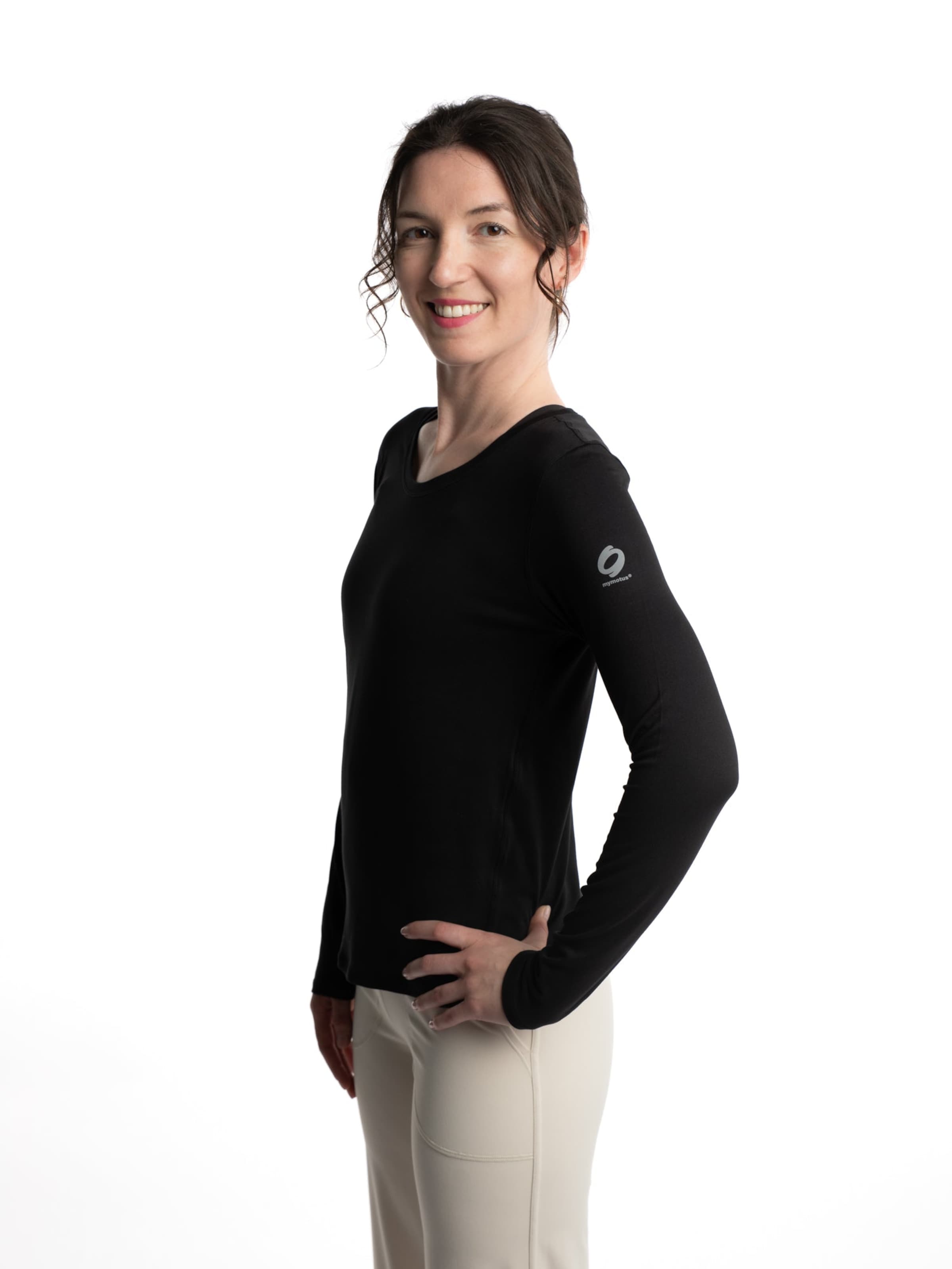 mymotus Functioneel shirt 'mymotus®, ladies longsleeve shirt, black, YW31 NOS' in Zwart