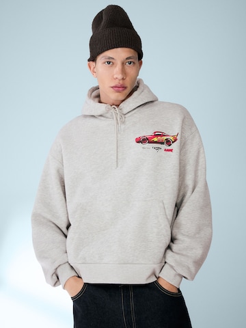 Bluză de molton de la Bershka pe gri: față