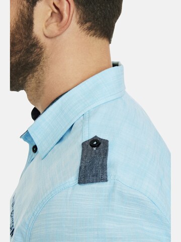 Jan Vanderstorm Comfort fit Button Up Shirt ' Melfred ' in Blue