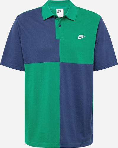 Tricou 'CLUB' Nike Sportswear pe albastru închis / verde stuf / alb, Vizualizare produs