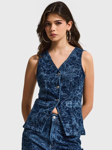 IT'S BASIC Bodywarmer 'DENIM WAISTCOAT' in Blauw