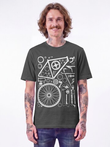T-Shirt 'Fahrradteile' Watapparel en gris : devant