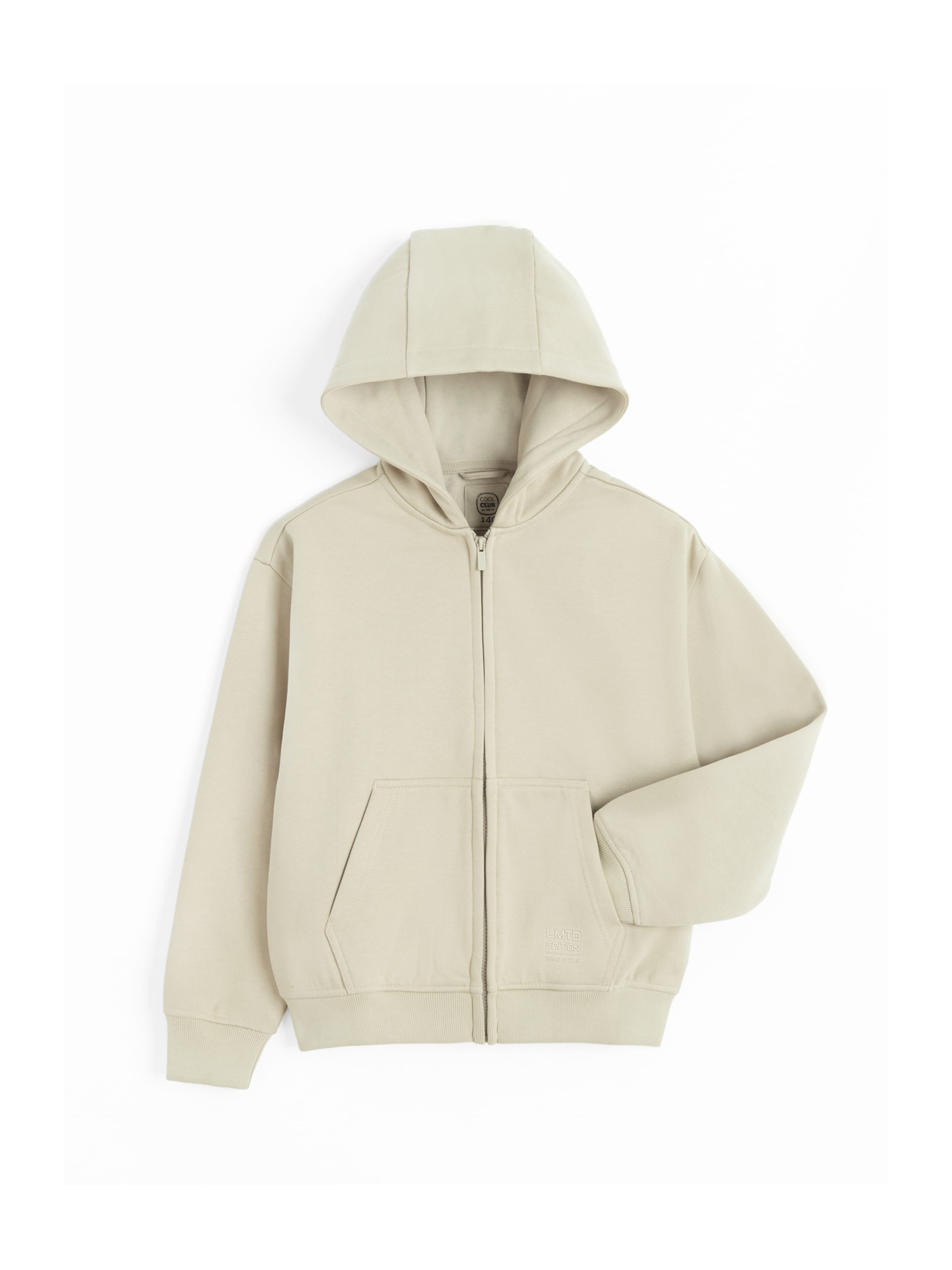 Hanorac de la Cool Club pe bej: față