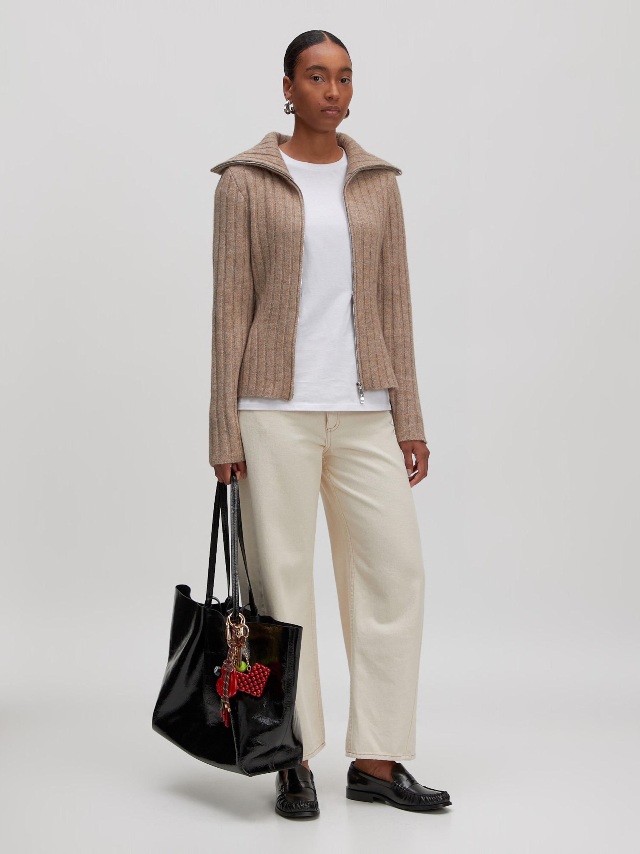 EDITED Producten Gebreid vest 'Lillie Wool' Beige