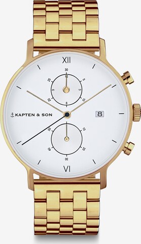 Kapten & Son Analógové hodinky 'Chrono Gold Steel' - Zlatá: predná strana