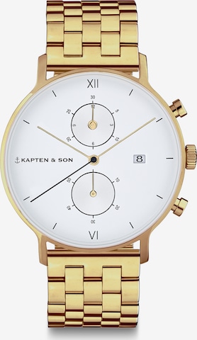 Kapten & Son - Reloj analógico 'Chrono Steel' en oro: frente