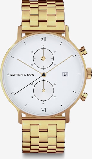 Kapten & Son Analogais pulkstenis 'Chrono Gold Steel', krāsa - Zelts / balts, Preces skats