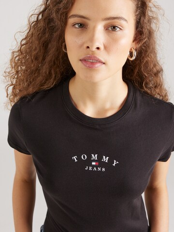 Tommy Jeans Μπλουζάκι 'ESSENTIAL' σε μαύρο