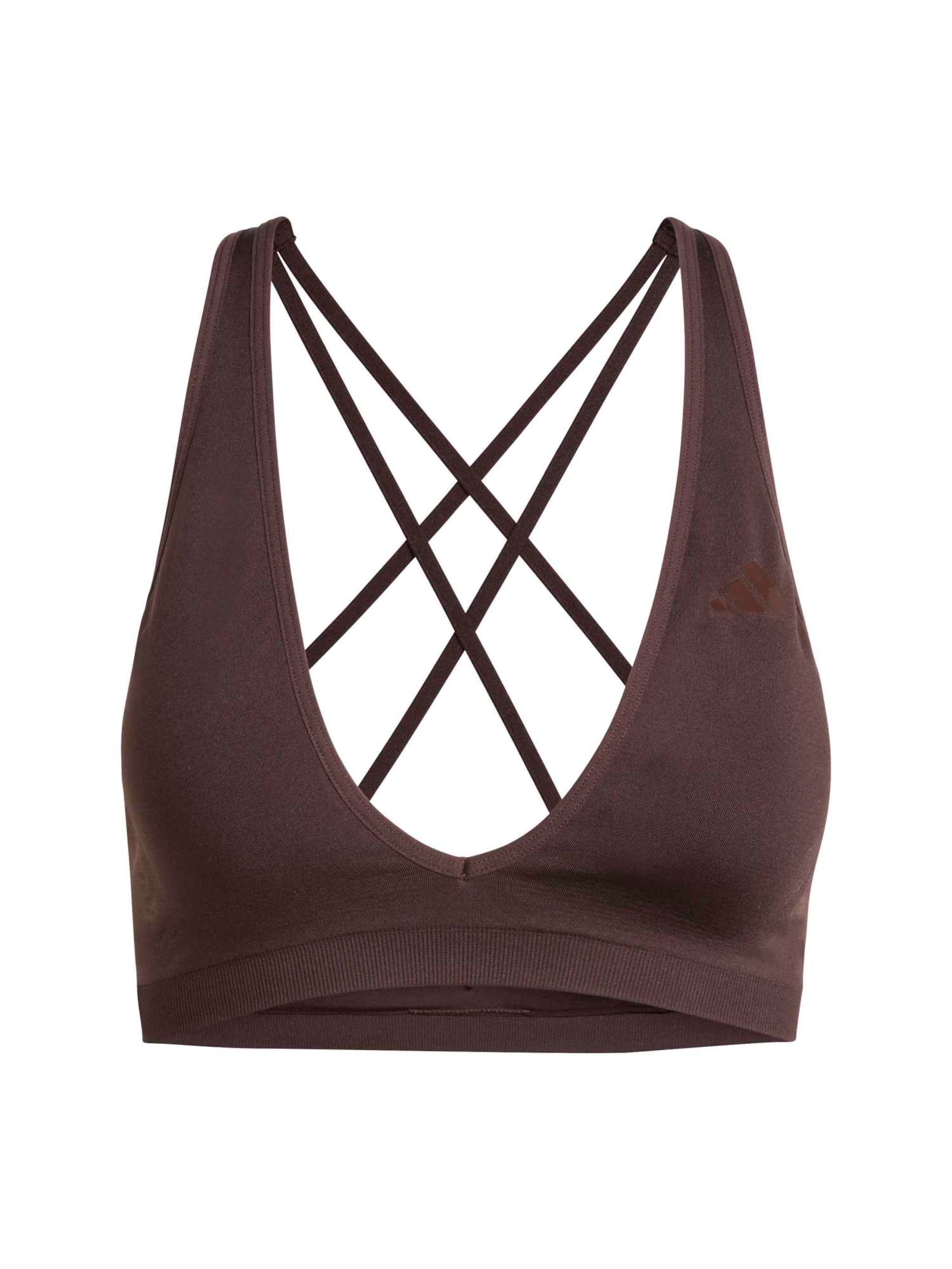 ADIDAS PERFORMANCE Bustier Sport bh 'Essentials' in Bruin: voorkant