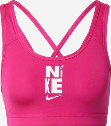Bustino Reggiseno sportivo 'Swoosh' di NIKE in rosa: frontale